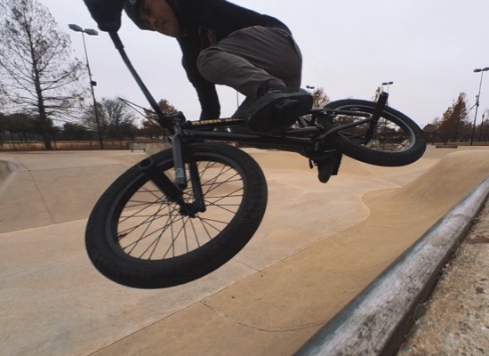 Riding my BMX at the Skatepark